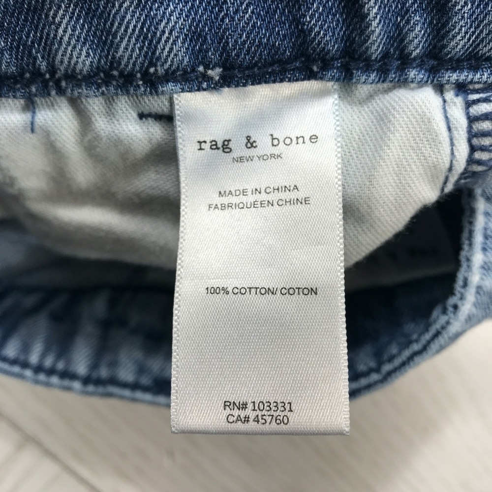 rag & bone Aurora Pleated Jeans Women 31 Blue Wide Leg Lightweight Cotton Boho - Picture 13 of 15